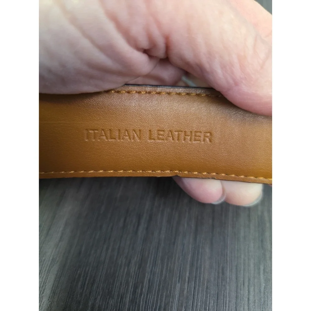 Polo Ralph Lauren Brown Alligator Crocodile Italian Leather Belt Size 32 80 Croc